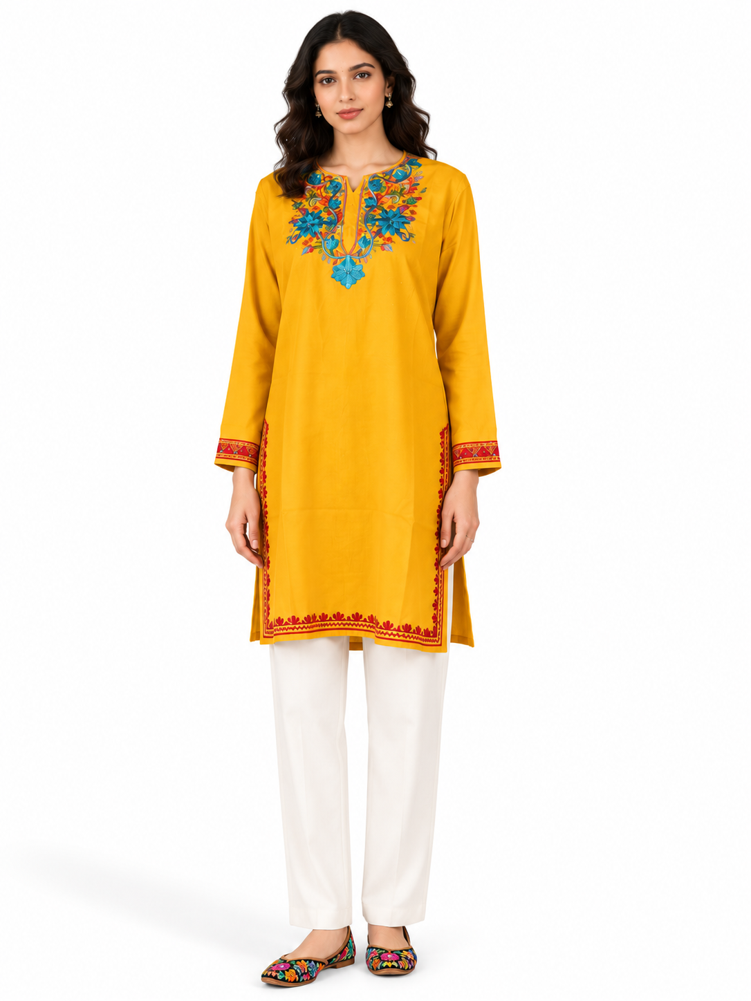 Noor : Aari embroidery summer kurti | Gold